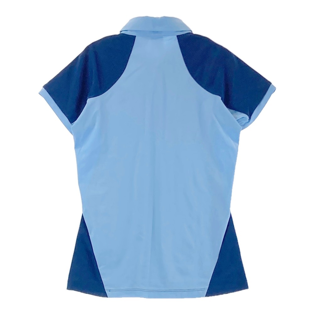 DESCENTE GOLF デサントゴルフ 半袖ポロシャツ ブルー系 S 【中古】ゴルフウェア レディース