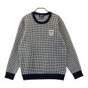 PEARLY GATES パーリーゲイツ カシミヤ 長袖ニットセーター 総柄 ブラック系 5 【中古】ゴルフウェア レディース