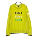 23区GOLF ニジュウサンクゴルフ ウール クルーネック ニットセーター グリーン系 2 【中古】ゴルフウェア レディース