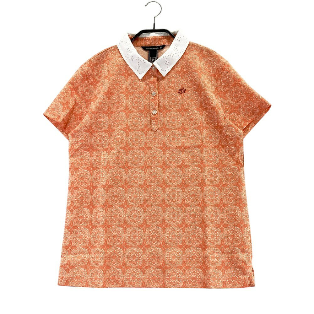 ZOY ゾーイ 071576018 半袖ポロシャツ オレンジ系 40 【中古】ゴルフウェア レディース
