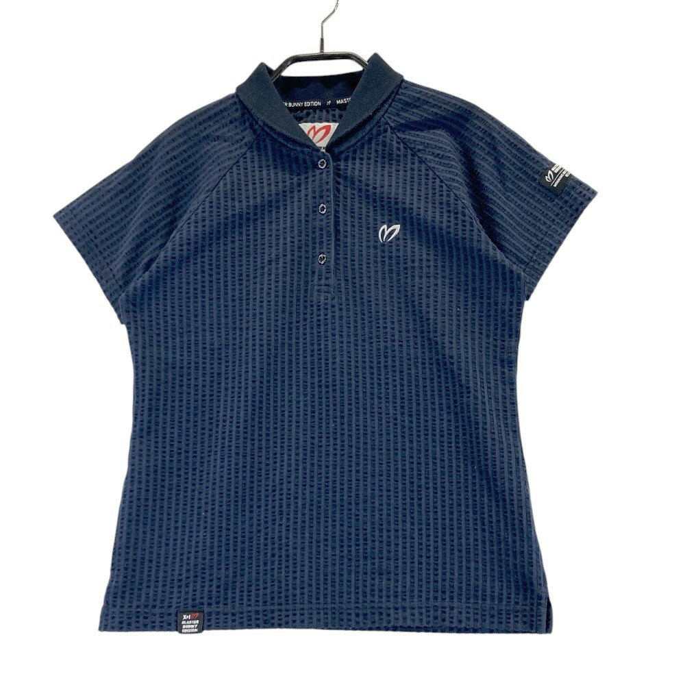 MASTER BUNNY EDITION マスターバニーエディション 半袖ポロシャツ シアサッカー ストライプ柄 ネイビ..