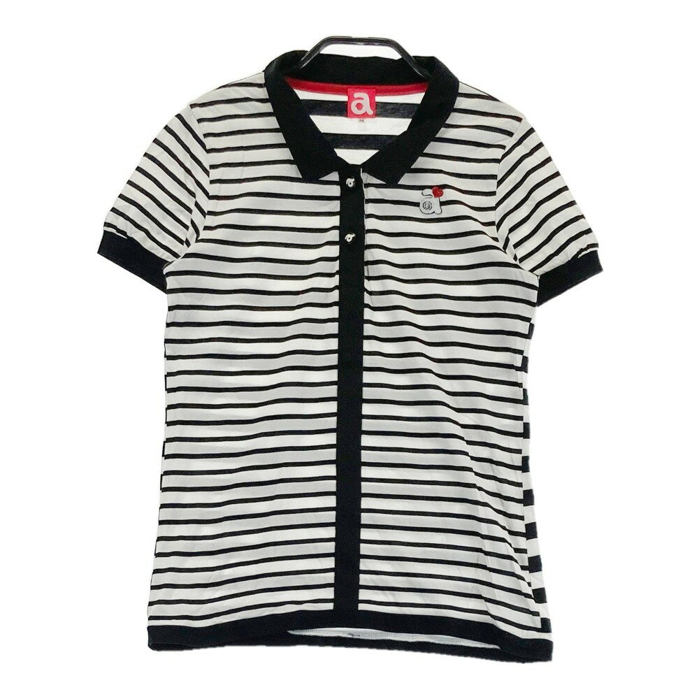 ARCHIVIO アルチビオ 半袖ポロシャツ ボーダー柄 ホワイト系 36 【中古】ゴルフウェア レディース