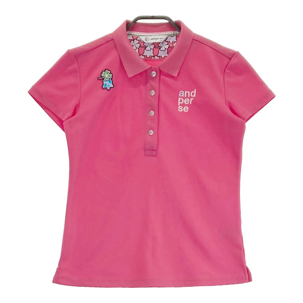 AND PER SE アンパスィ 半袖ポロシャツ ピンク系 M 【中古】ゴルフウェア レディース