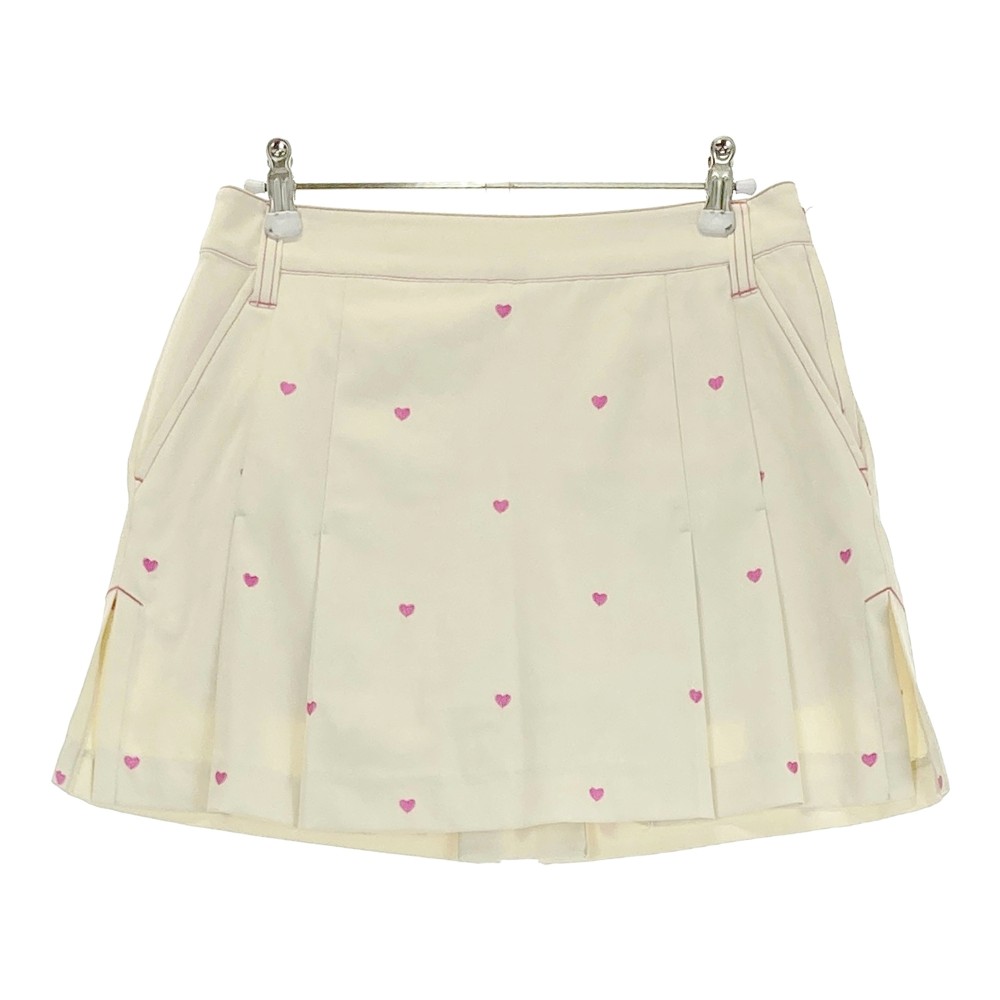 VIVA HEART ビバハート インナー付スカート ハート刺繍柄 ホワイト系 38 【中古】ゴルフウェア レディ..