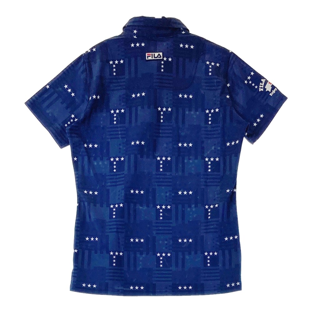 FILA GOLF フィラゴルフ 半袖ポロシャツ 星柄 ネイビー系 M 【中古】ゴルフウェア レディース