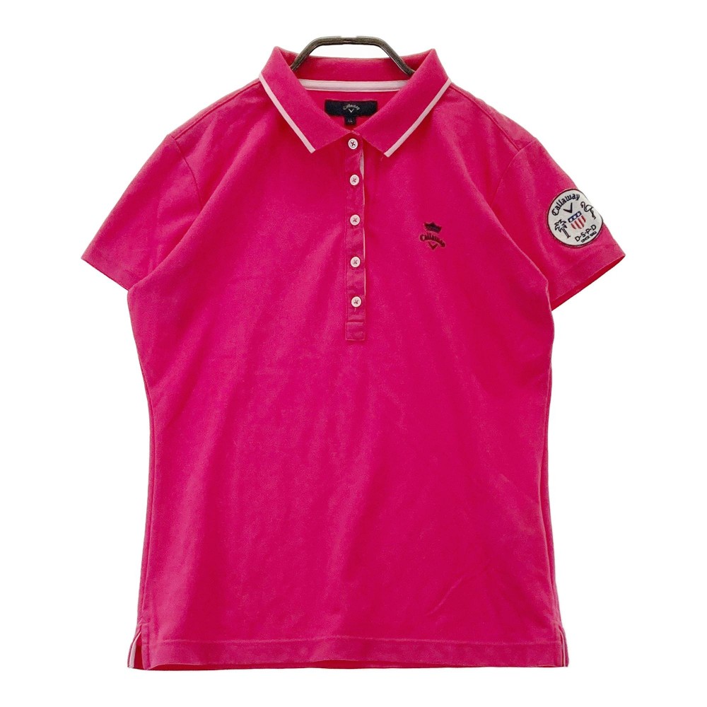 CALLAWAY キャロウェイ 半袖ポロシャツ ピンク系 LL 【中古】ゴルフウェア レディース