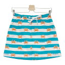 JACK BUNNY ジャックバニー 2023年モデル インナー付き メッシュスカート カニ ボーダー柄 ブルー系 1 【中古】ゴルフウェア レディース