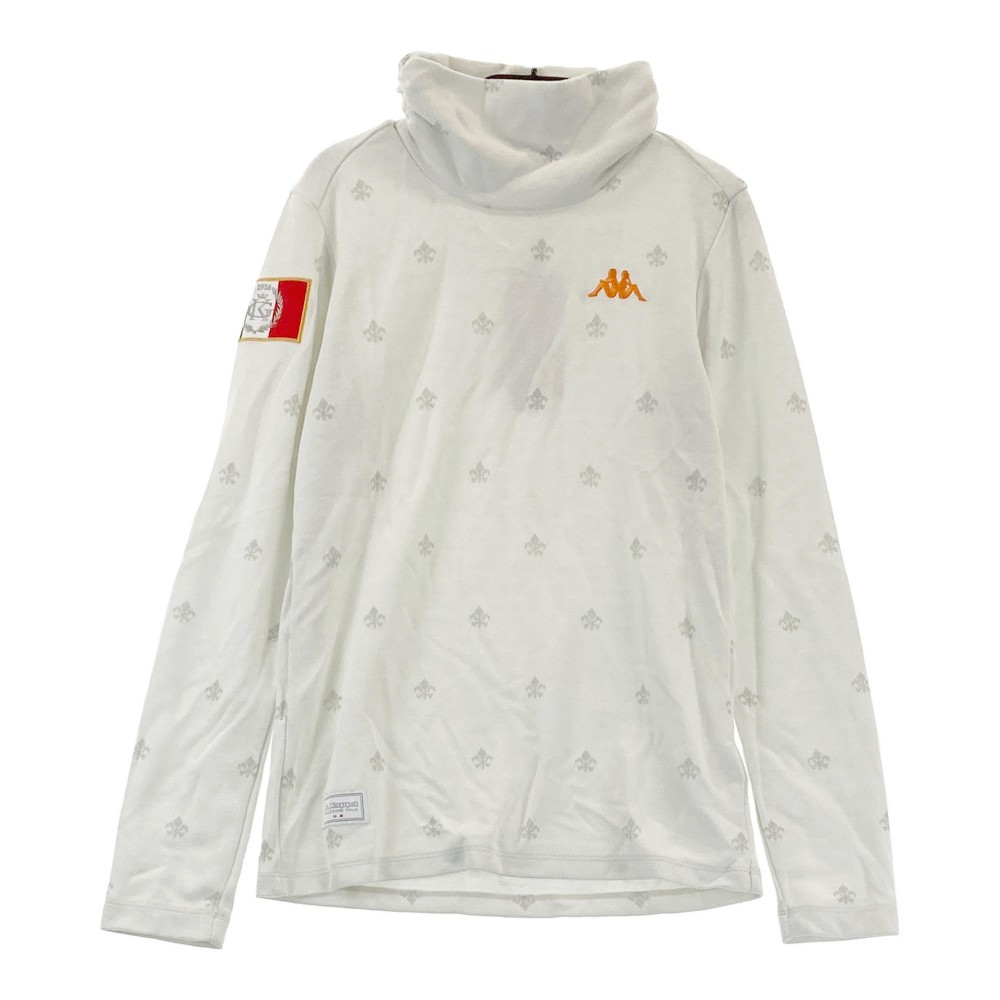 KAPPA GOLF カッパゴルフ ハイネック 長袖Tシャツ 総柄 ホワイト系 M 【中古】ゴルフウェア レディース
