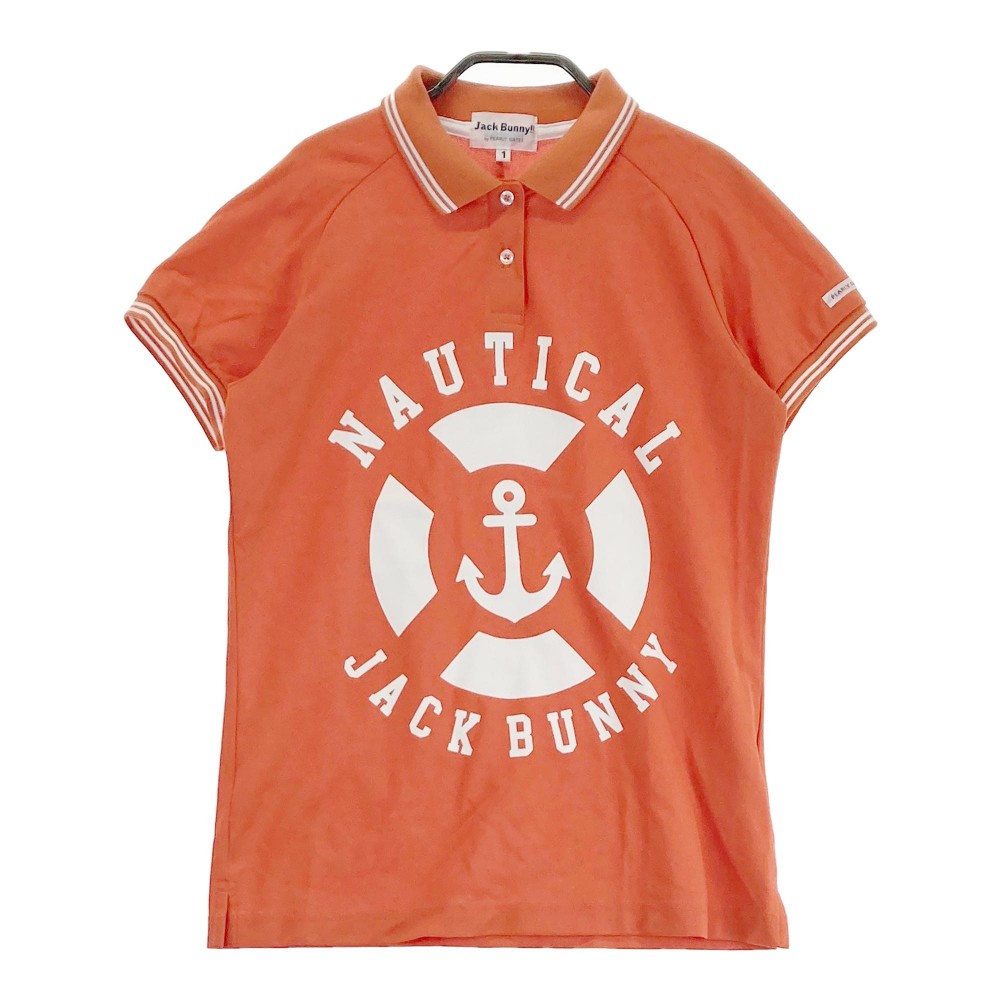 JACK BUNNY ジャックバニー 半袖ポロシャツ オレンジ系 1 【中古】ゴルフウェア レディース