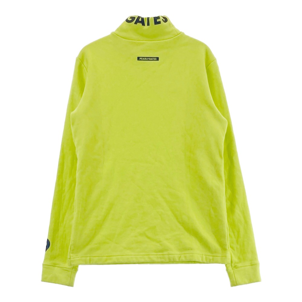 PEARLY GATES パーリーゲイツ 2023年モデル 裏起毛 ハイネック スウェット トレーナー イエロー系 0 【中古】ゴルフウェア レディース