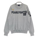 PEARLY GATES パーリーゲイツ ニットセーター ロゴ ニコちゃん グレー系 0 【中古】ゴルフウェア レディース