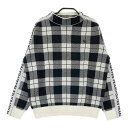 PEARLY GATES パーリーゲイツ ハイネック ニットセーター チェック柄 ブラック系 1 【中古】ゴルフウェア レディース