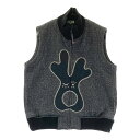 M.U SPORTS エムユースポーツ ニット ジップベスト グレー系 42 【中古】ゴルフウェア レディース