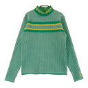 CUARTO UNITED クアルトユナイテッド ニットセーター 総柄 グリーン系 L 【中古】ゴルフウェア レディース