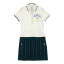 JUN&ROPE ジュン アンド ロペ 半袖ワンピース ストライプ柄 ホワイト系 S 【中古】ゴルフウェア レディース