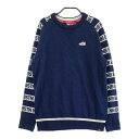 NEW BALANCE GOLF ニューバランス ウール混 長袖 ニットセーター ワッペン付 ネイビー系 1 【中古】ゴルフウェア レディース