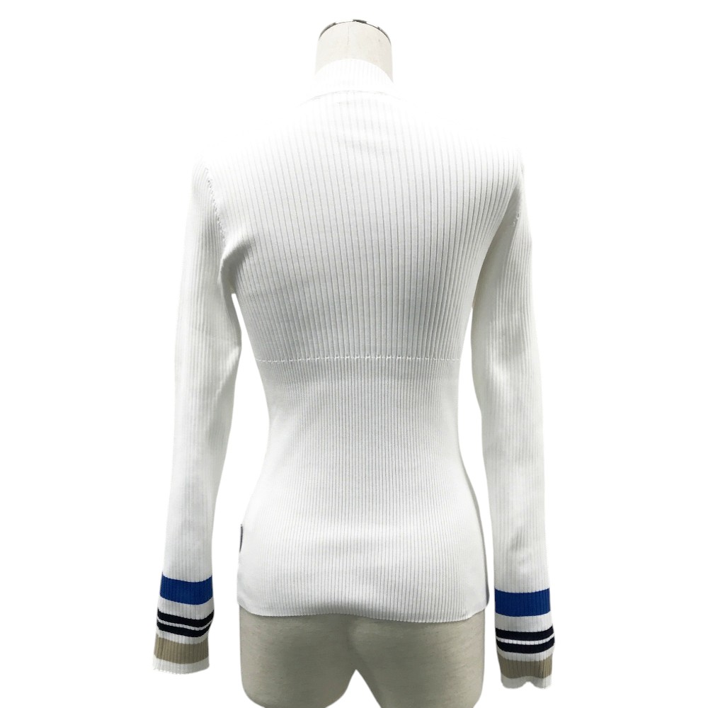 VIVA HEART ビバハート モックネック 長袖ニットセーター ホワイト系 40 【中古】ゴルフウェア レディース