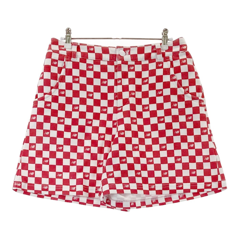 NEW BALANCE GOLF ニューバランス キュロットパンツ チェック柄 レッド系 1 【中古】ゴルフウェア レディース