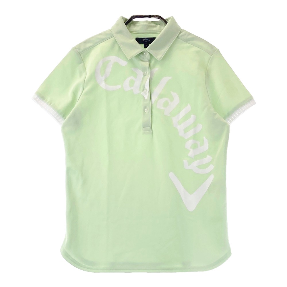 CALLAWAY キャロウェイ 半袖ポロシャツ フロントビッグロゴ グリーン系 M 【中古】ゴルフウェア レディース