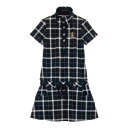 FILA GOLF フィラゴルフ 半袖ワンピース チェック柄 ブラック系 M 【中古】ゴルフウェア レディース
