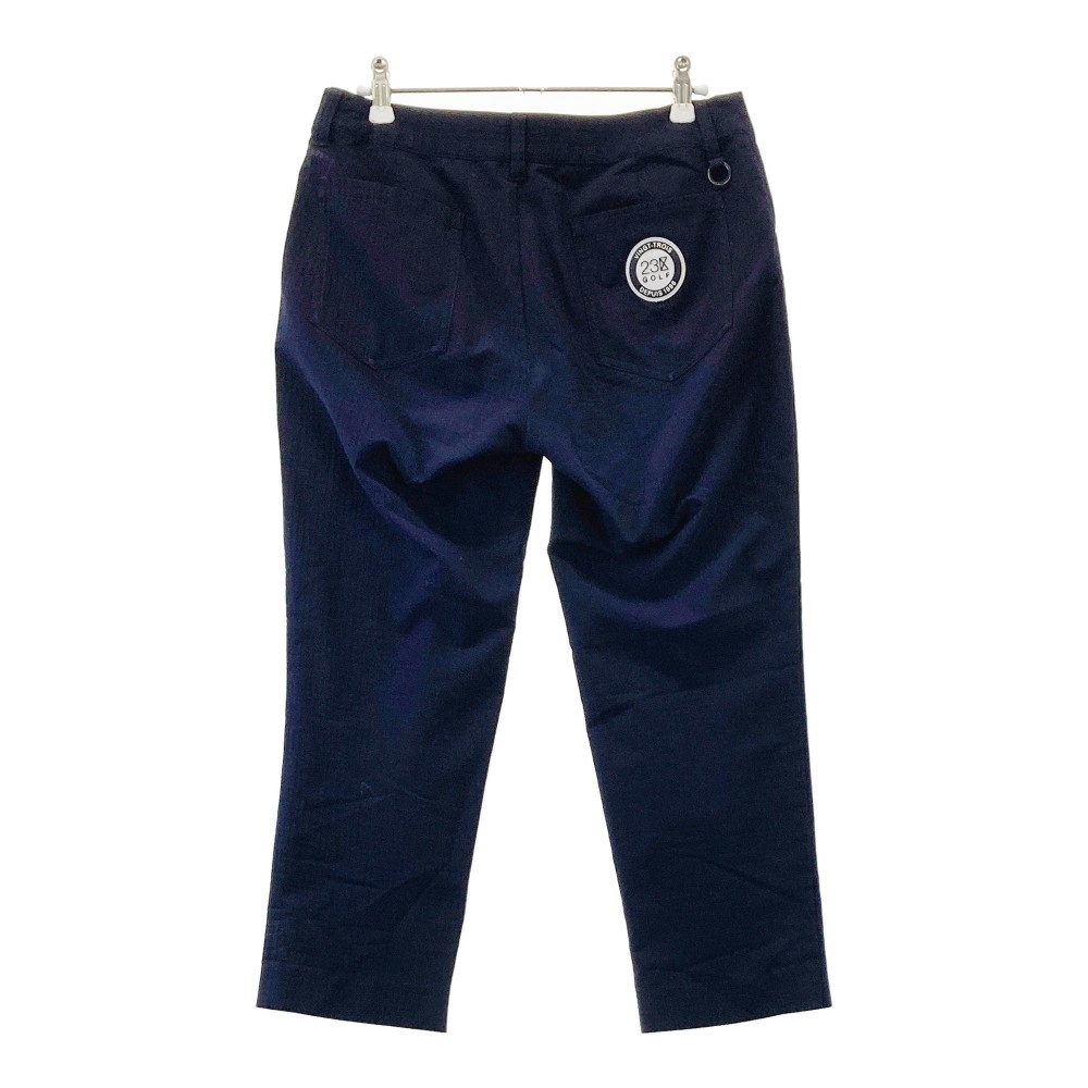 23区GOLF ニジュウサンクゴルフ クロップドパンツ ネイビー系 64 【中古】ゴルフウェア レディース