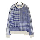 ADIDAS GOLF アディダスゴルフ GT3667 ウール混 ニットセーター チェック柄 ネイビー系 M 【中古】ゴルフウェア レディース