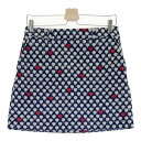 23区GOLF ニジュウサンクゴルフ ストレッチスカート 総柄 ネイビー系 2 【中古】ゴルフウェア レディース(4)