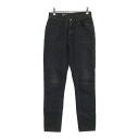 CELINE セリーヌ N012 639E 38VB デニムパンツ ブラック系 24 【中古】レディース
