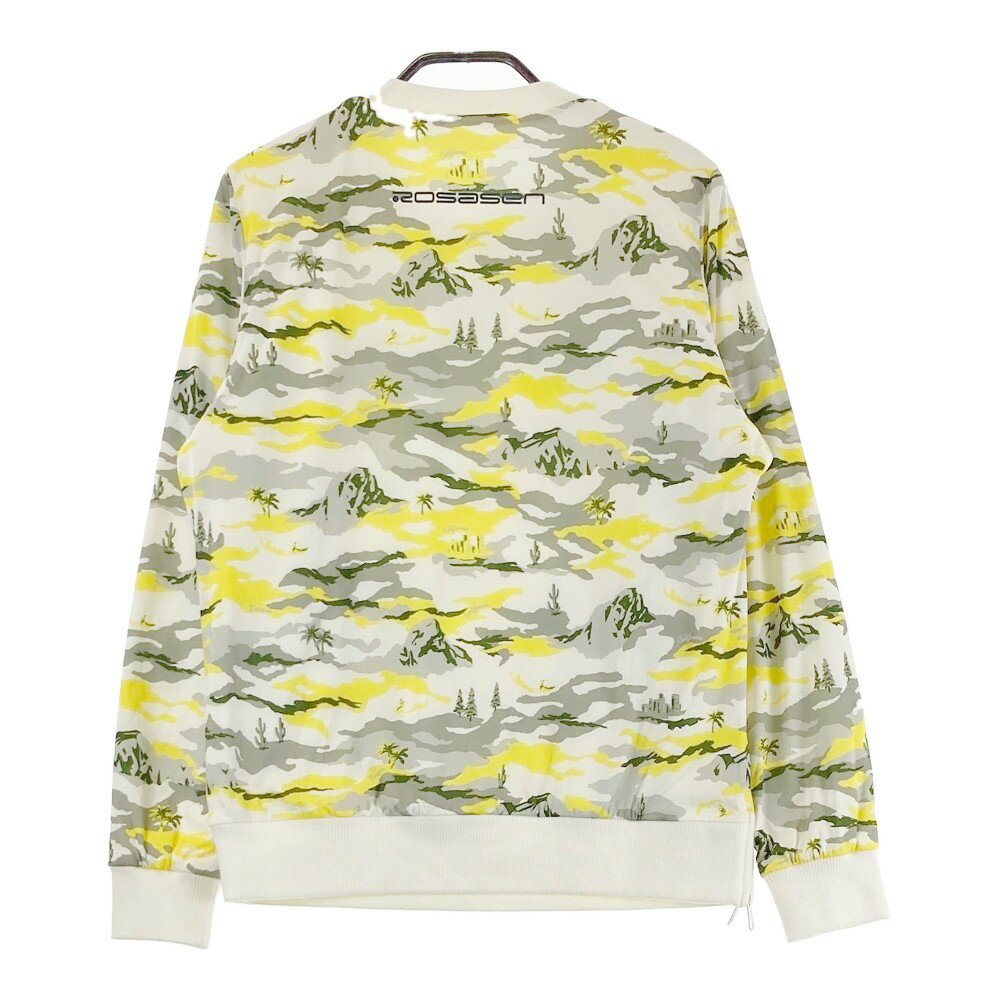 ROSASEN ロサーセン リバーシブル ニットセーター ブルゾン カモフラ 総柄 グレー系 M 【中古】ゴルフウェア レディース