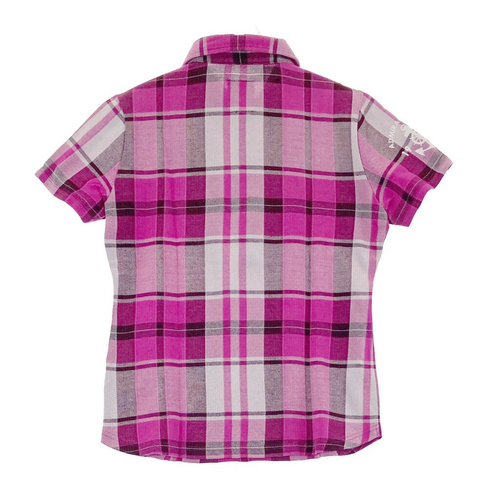 ADMIRAL アドミラル 半袖ポロシャツ チェック柄 ピンク系 M 【中古】ゴルフウェア レディース