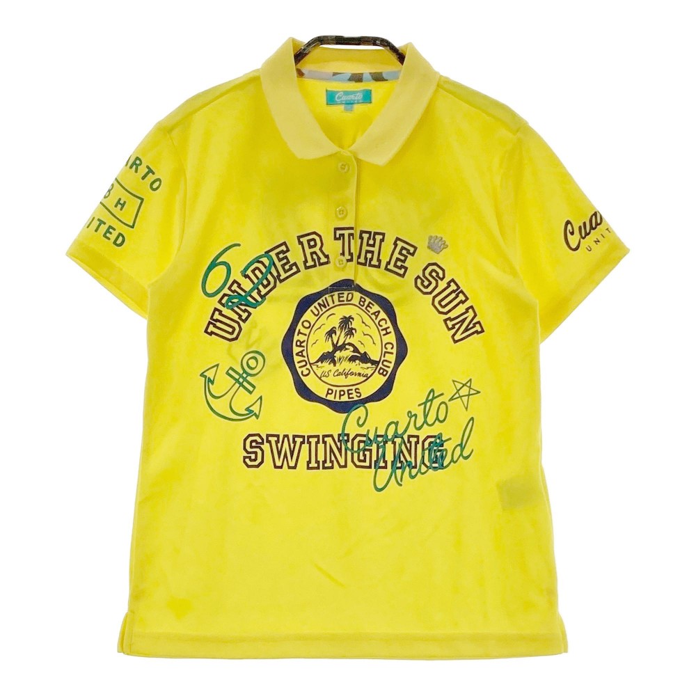 CUARTO UNITED クアルトユナイテッド 半袖ポロシャツ イエロー系 M 【中古】ゴルフウェア レディース