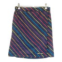 CUARTO UNITED クアルトユナイテッド リバーシブル ベロア スカート 総柄 ネイビー系 F 【中古】ゴルフウェア レディース