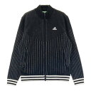 ADIDAS GOLF アディダスゴルフ GV1239 裏地付 ニット ジップジャケット ブラック系 M 【中古】ゴルフウェア レディース