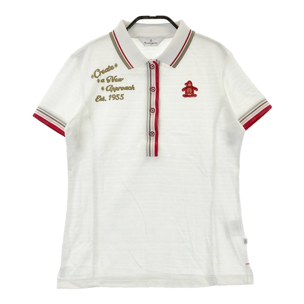 MUNSING WEAR マンシングウェア 半袖ポロシャツ ホワイト系 M 【中古】ゴルフウェア レディース