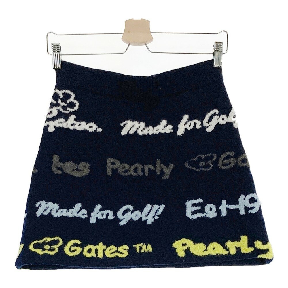 PEARLY GATES パーリーゲイツ ; 2024年モデル ニットスカート インターシャ 総柄 ネイビー系 0 【中古..