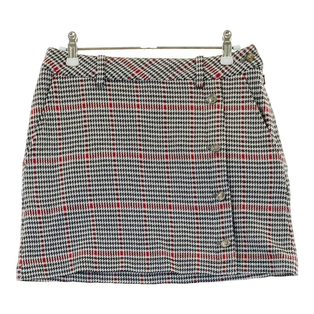 BEAMS GOLF ビームスゴルフ ストレッチスカート 千鳥格子柄 ホワイト系 S 【中古】ゴルフウェア レディース