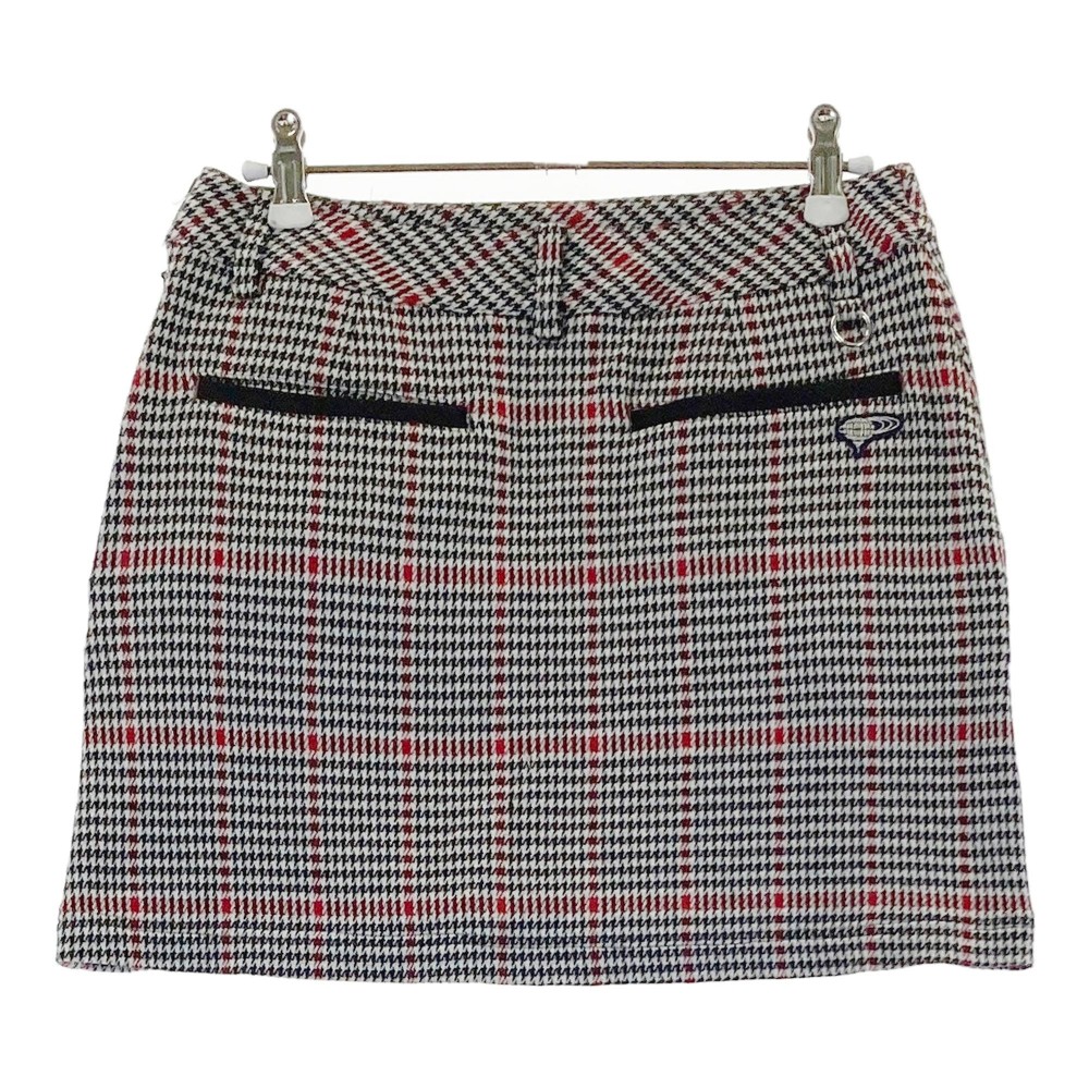 BEAMS GOLF ビームスゴルフ ストレッチスカート 千鳥格子柄 ホワイト系 S 【中古】ゴルフウェア レディース