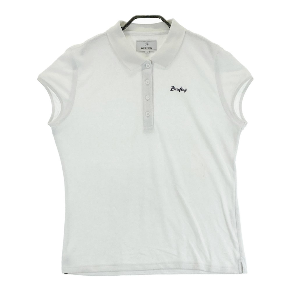 BRIEFING GOLF ブリーフィング 半袖ポロシャツ パイル地 ホワイト系 L 【中古】ゴルフウェア レディース