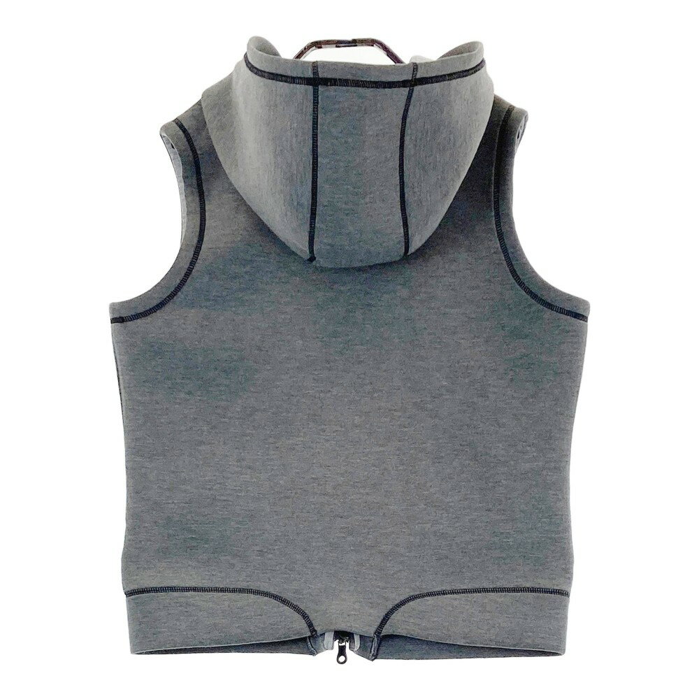 VIVA HEART ビバハート フード付 ジップベスト ダンボールニット グレー系 42 【中古】ゴルフウェア レディース