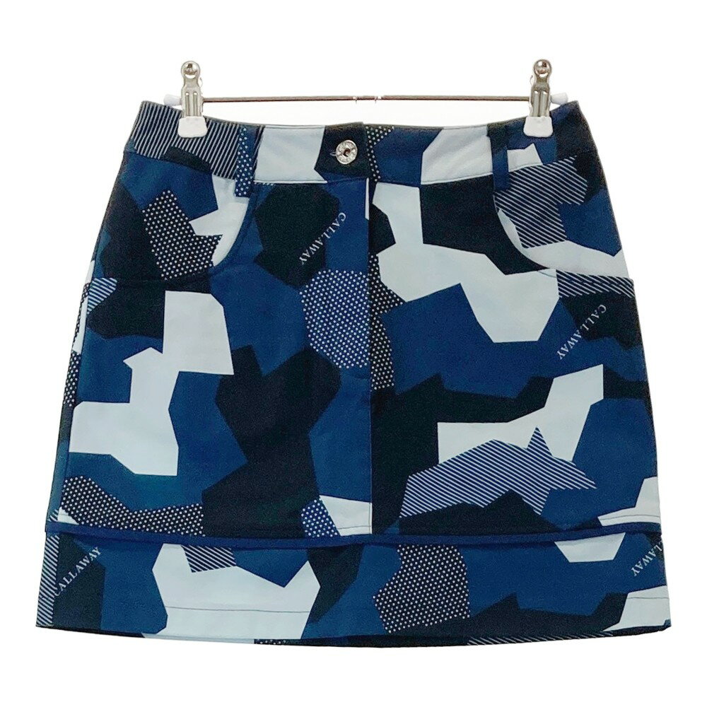 CALLAWAY キャロウェイ 2023年モデル スカート ロゴ総柄 ネイビー系 SS 【中古】ゴルフウェア レディース