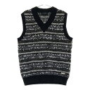 ST ANDREWS セントアンドリュース ニットベスト 総柄 ブラック系 S 【中古】ゴルフウェア レディース