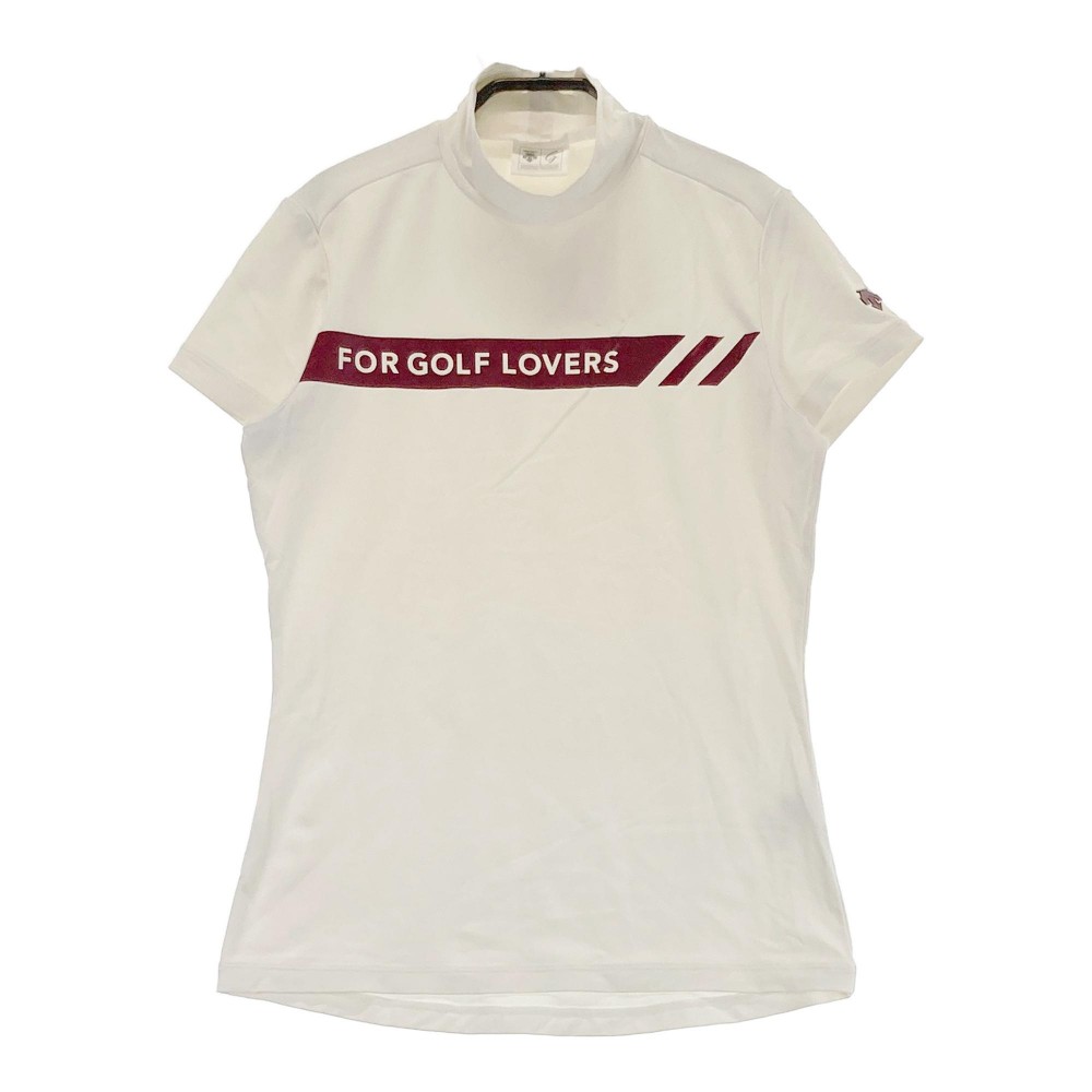 DESCENTE GOLF デサントゴルフ ハイネック 半袖Tシャツ ホワイト系 M 【中古】ゴルフウェア レディース