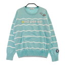 AND PER SE アンパスィ ニットセーター ボーダー柄 ブルー系 M 【中古】ゴルフウェア レディース