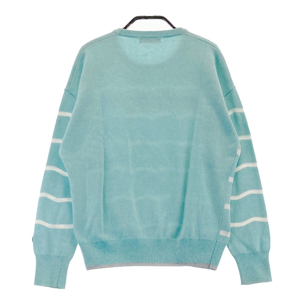 AND PER SE アンパスィ ニットセーター ボーダー柄 ブルー系 M 【中古】ゴルフウェア レディース