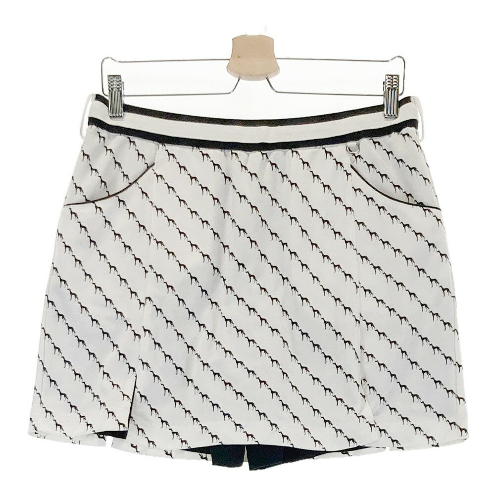 ADABAT アダバット インナー付 スカート 総柄 ホワイト系 40 【中古】ゴルフウェア レディース
