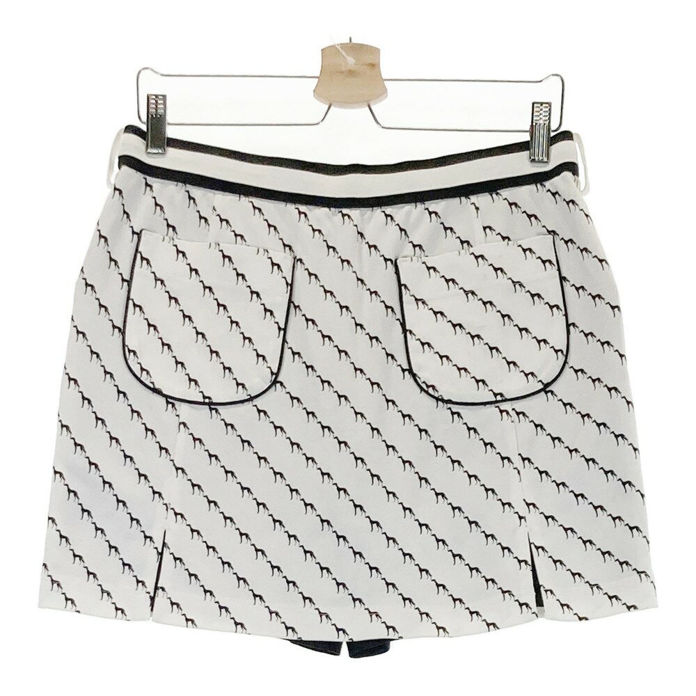 ADABAT アダバット インナー付 スカート 総柄 ホワイト系 40 【中古】ゴルフウェア レディース