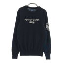 PEARLY GATES パーリーゲイツ 裏地付 カシミヤ ニットセーター ブラック系 0 【中古】ゴルフウェア レディース