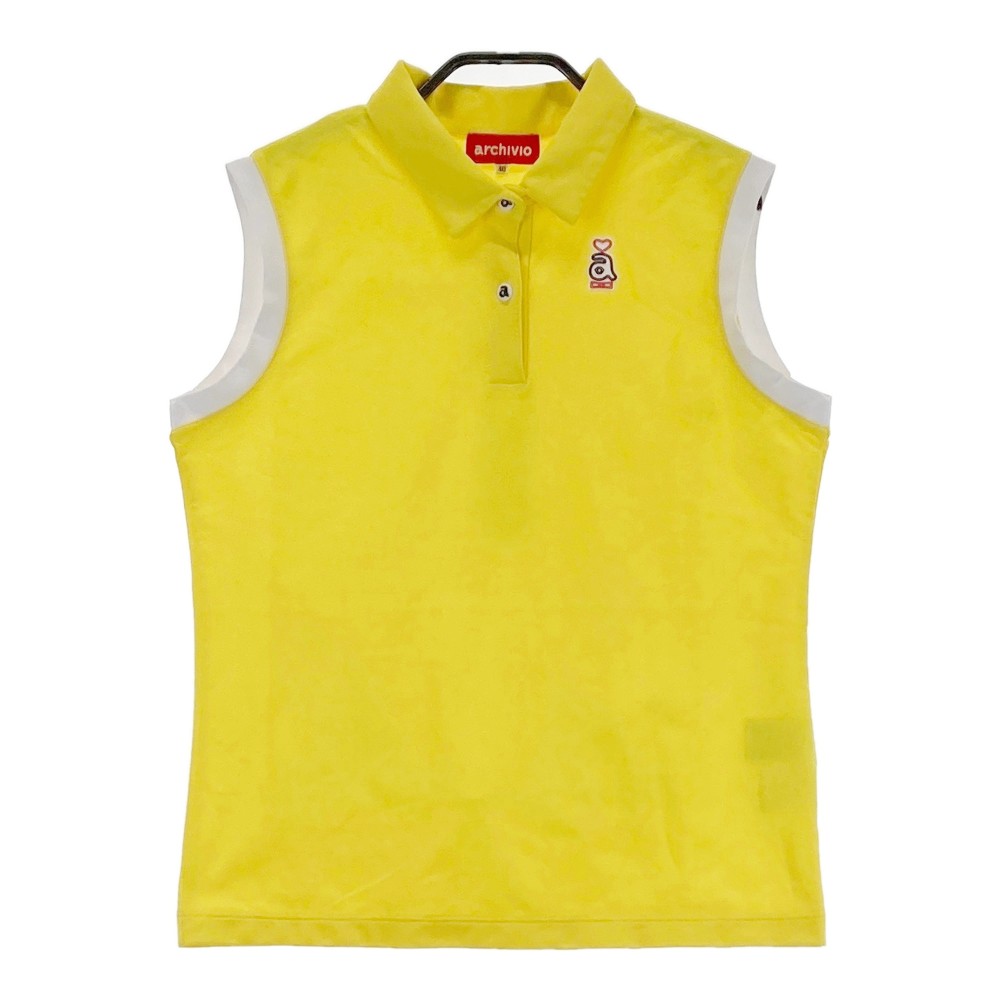 ARCHIVIO アルチビオ ノースリーブポロシャツ イエロー系 40 【中古】ゴルフウェア レディース