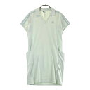 ADIDAS GOLF アディダスゴルフ HS8897 スキッパー襟 半袖ワンピース グリーン系 M 【中古】ゴルフウェア レディース