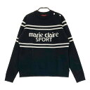 marie claire sport マリクレール スポール 長袖ニットセーター ブラック系 S 【中古】ゴルフウェア レディース